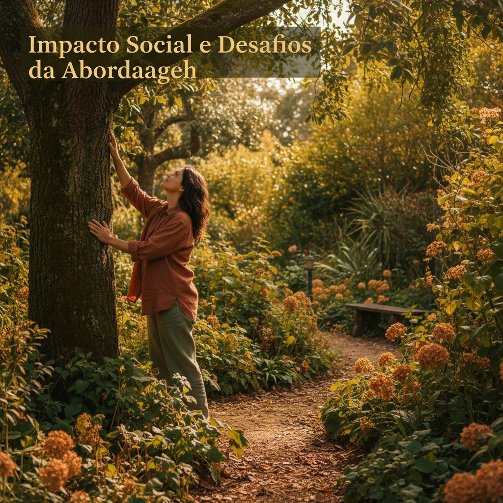 Pessoa praticando impacto social e desafios da abordagem com elementos energéticos e holísticos