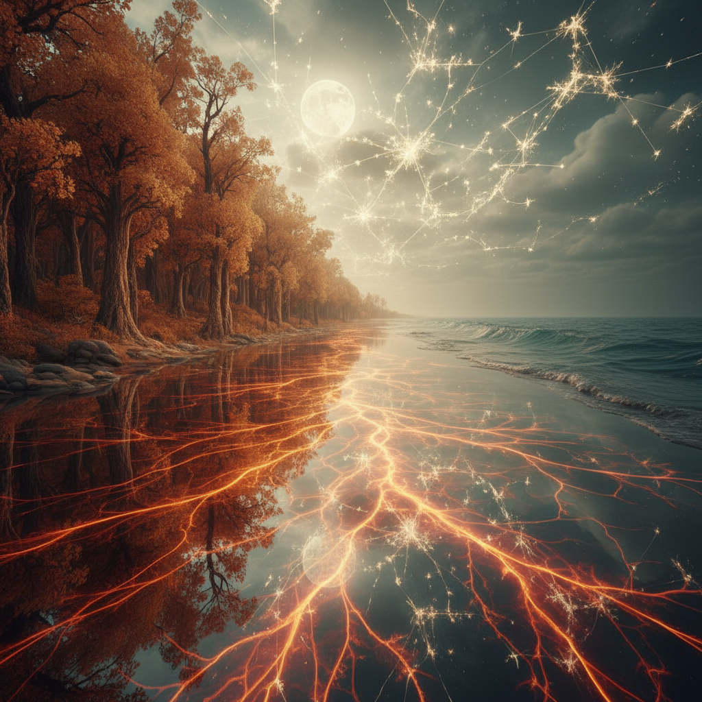 Pessoa praticando implicações para a neurociência e consciência com elementos energéticos e holísticos