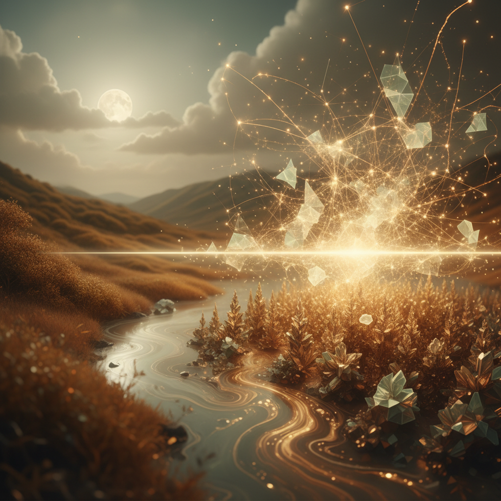 Pessoa praticando os benefícios comprovados do mindfulness na saúde mental com elementos energéticos e holísticos